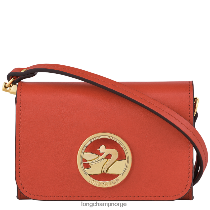 Longchamp boks trav myntpung med skulderreim kvinner oransje FTJ6LL517