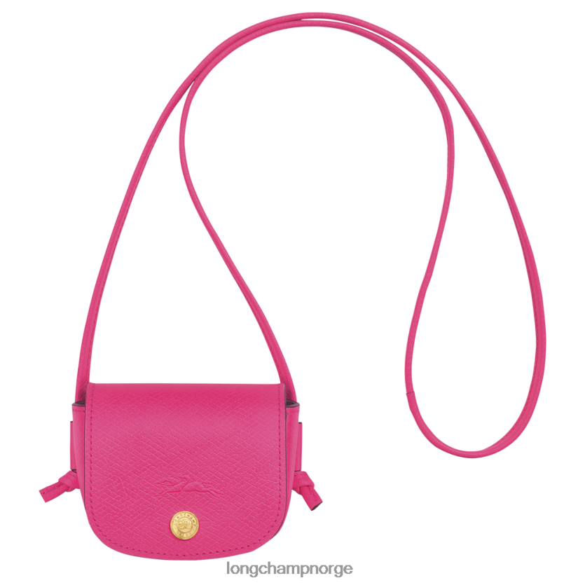Longchamp epure myntpung med lærblonder kvinner fuchsia FTJ6LL535