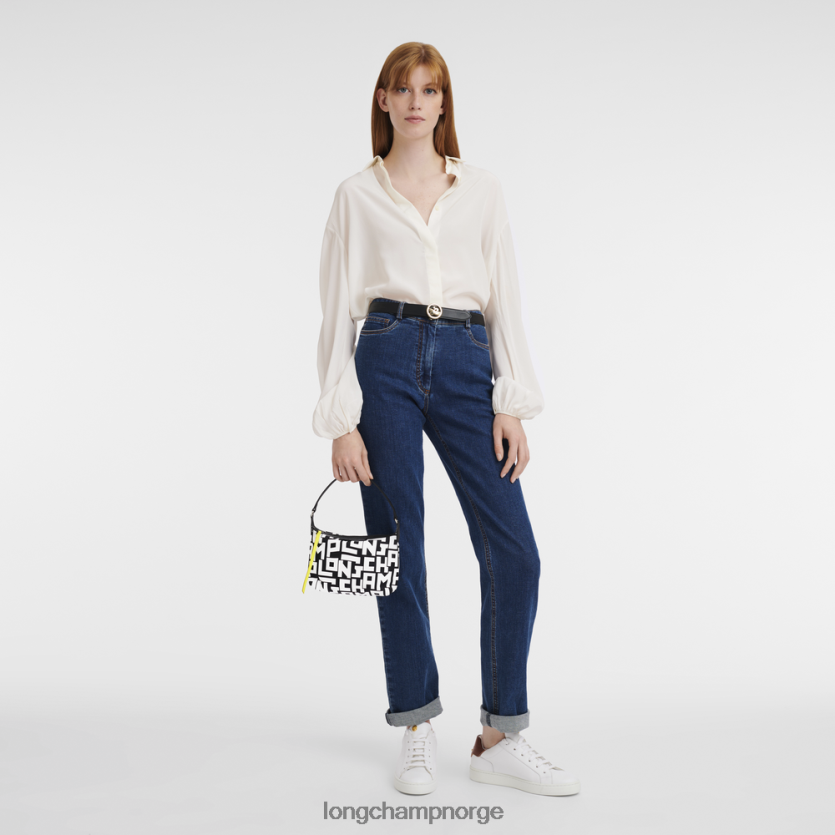 Longchamp le pliage lgp clutch kvinner svart hvit FTJ6LL227