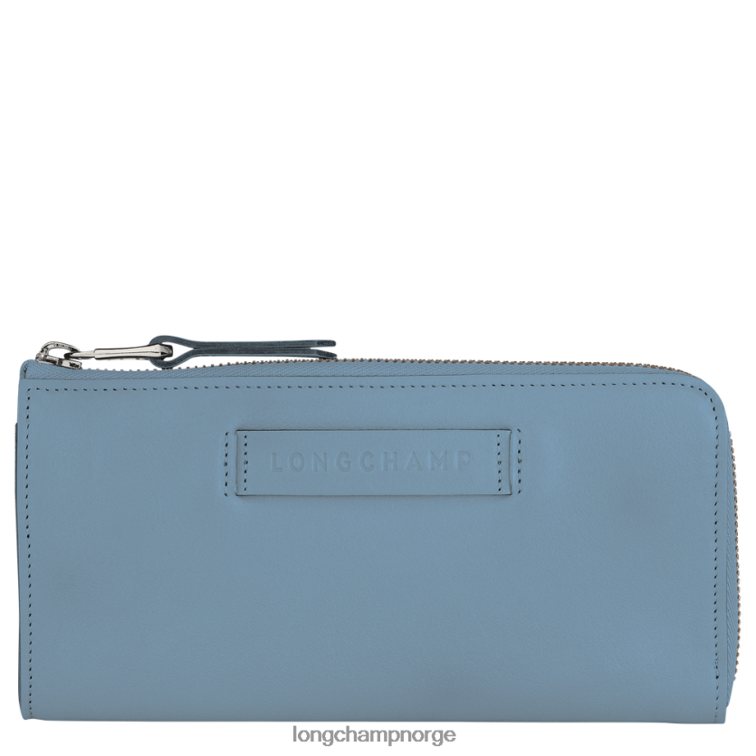 Longchamp 3d lommebok med glidelås rundt kvinner skifer FTJ6LL622