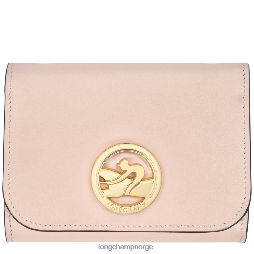Longchamp boks trav lommebok kvinner blek rosa FTJ6LL557