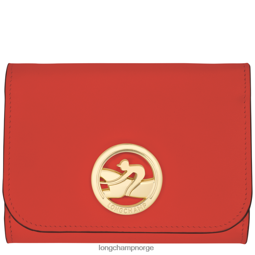 Longchamp boks trav lommebok kvinner oransje FTJ6LL555