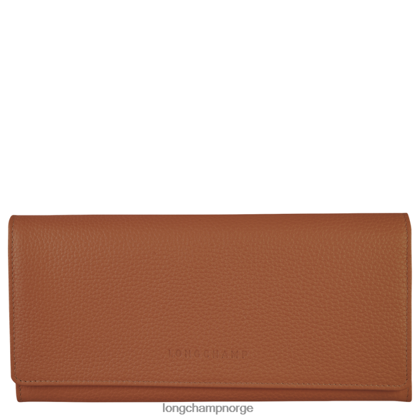 Longchamp le foulonne kontinental lommebok kvinner karamell FTJ6LL604