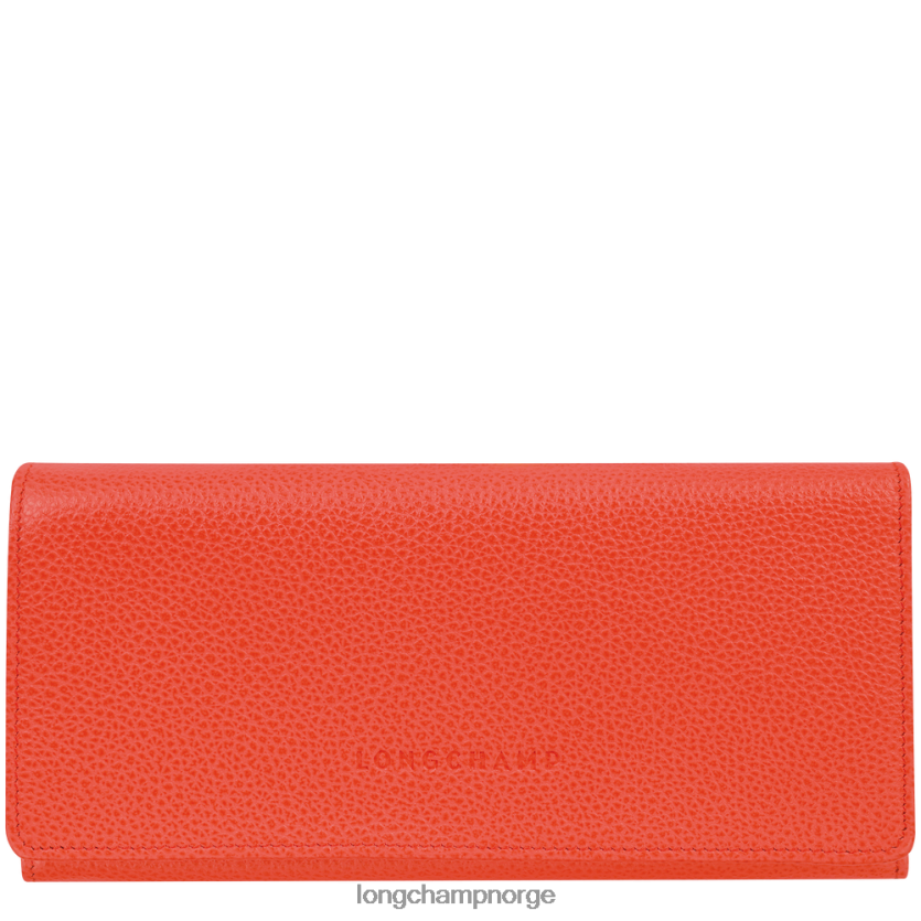 Longchamp le foulonne kontinental lommebok kvinner oransje FTJ6LL603