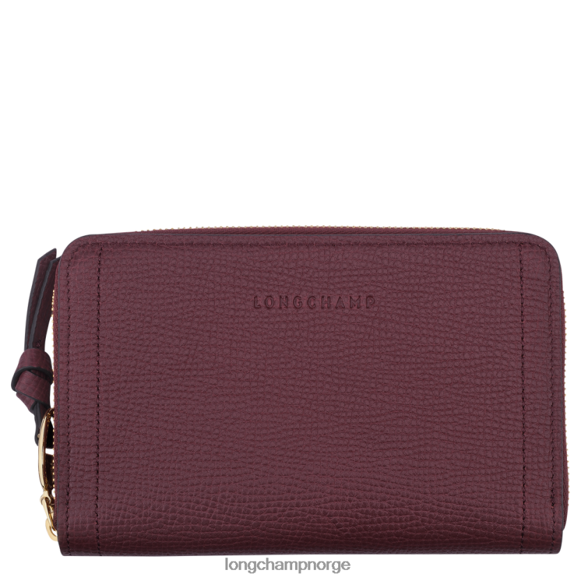 Longchamp postkasselommebok kvinner burgunder FTJ6LL614