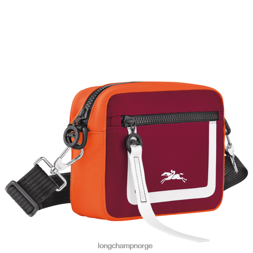 Longchamp le pliage samling kameraveske s menn oransje/burgunder FTJ6LL335